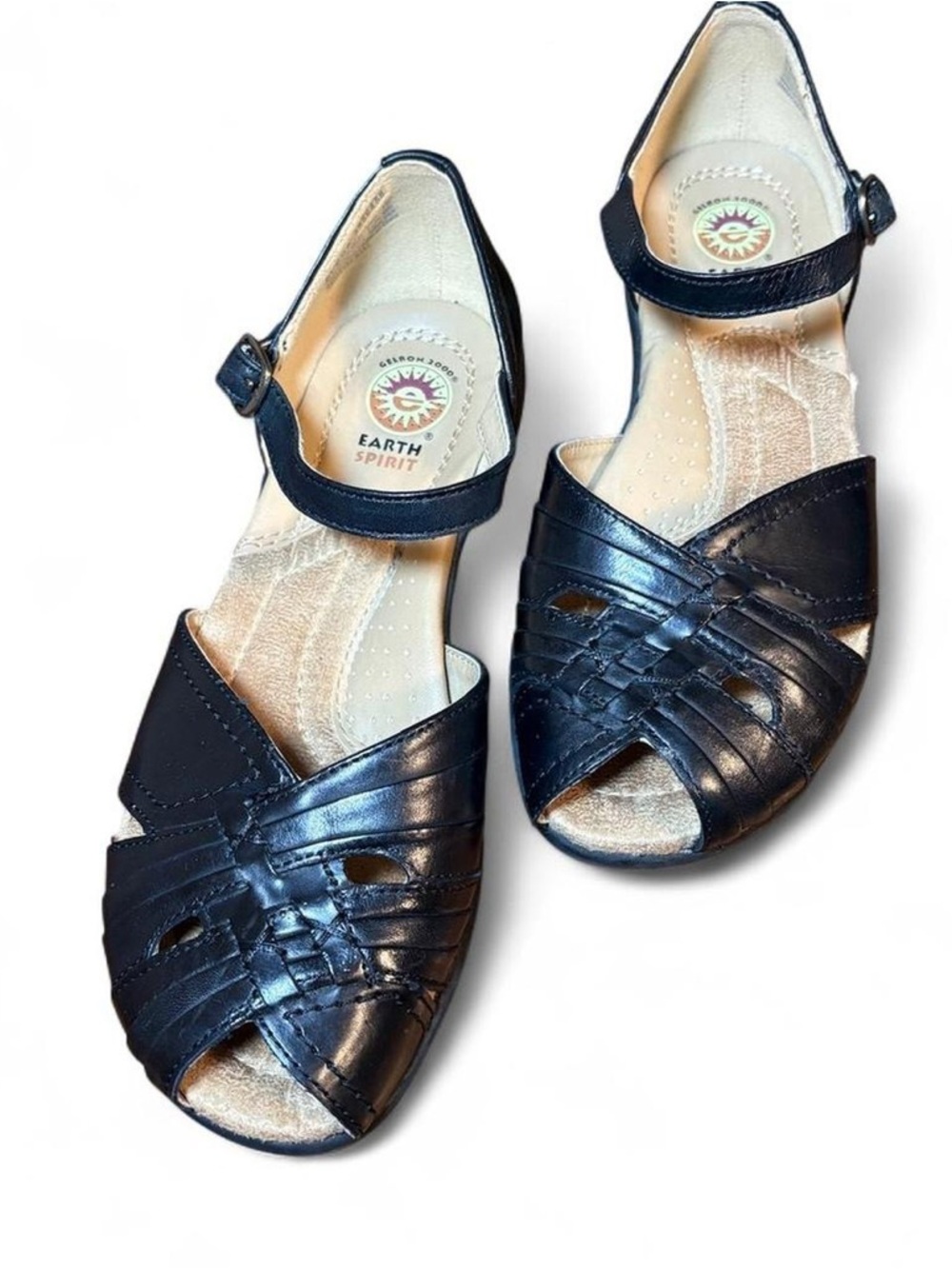 Earth Spirit Black Women's Strappy Mary Jane Sandals - Picture 3 of 8